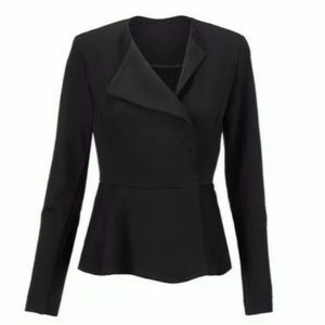 CAbi Agency Black‎ Jacket Blazer Peplum Women’s Sz 6 NWOT #3549